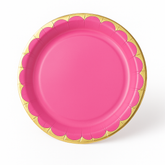 Bright Pink 6.75" Metallic Paper Plates